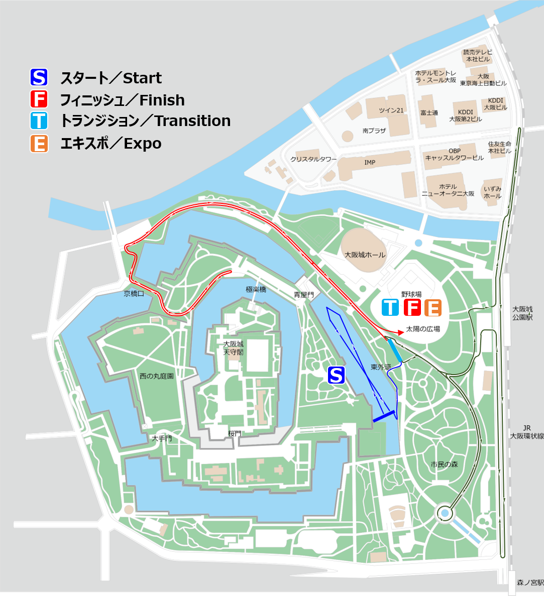 Osaka Castle Triathlon 2019 Elite Course
