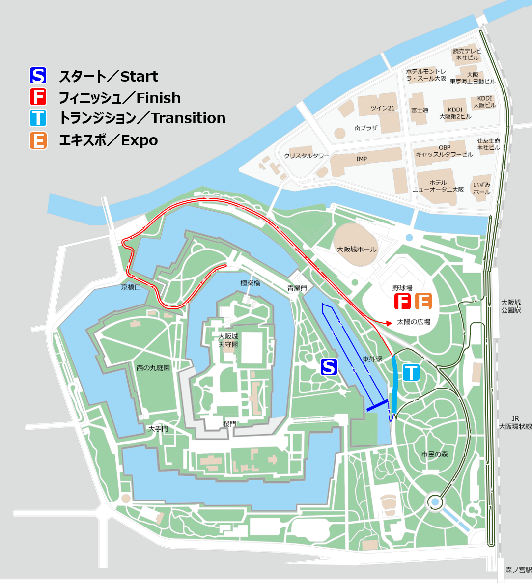 Osaka Castle Triathlon 2019 Age Group Course